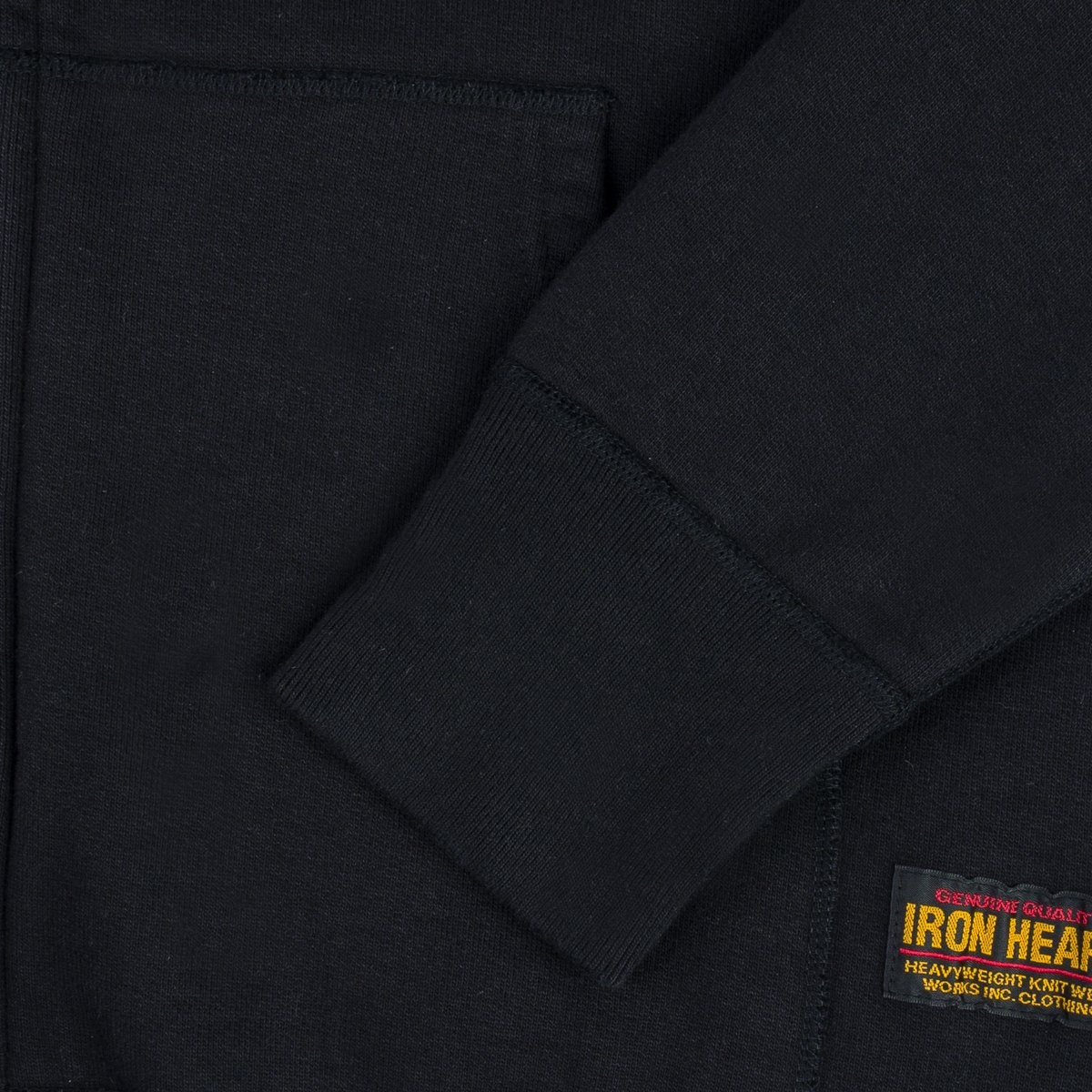 IHSW-72-BLK 14oz Ultra Heavyweight Loopwheel Printed Hooded Sweat – Black - 13