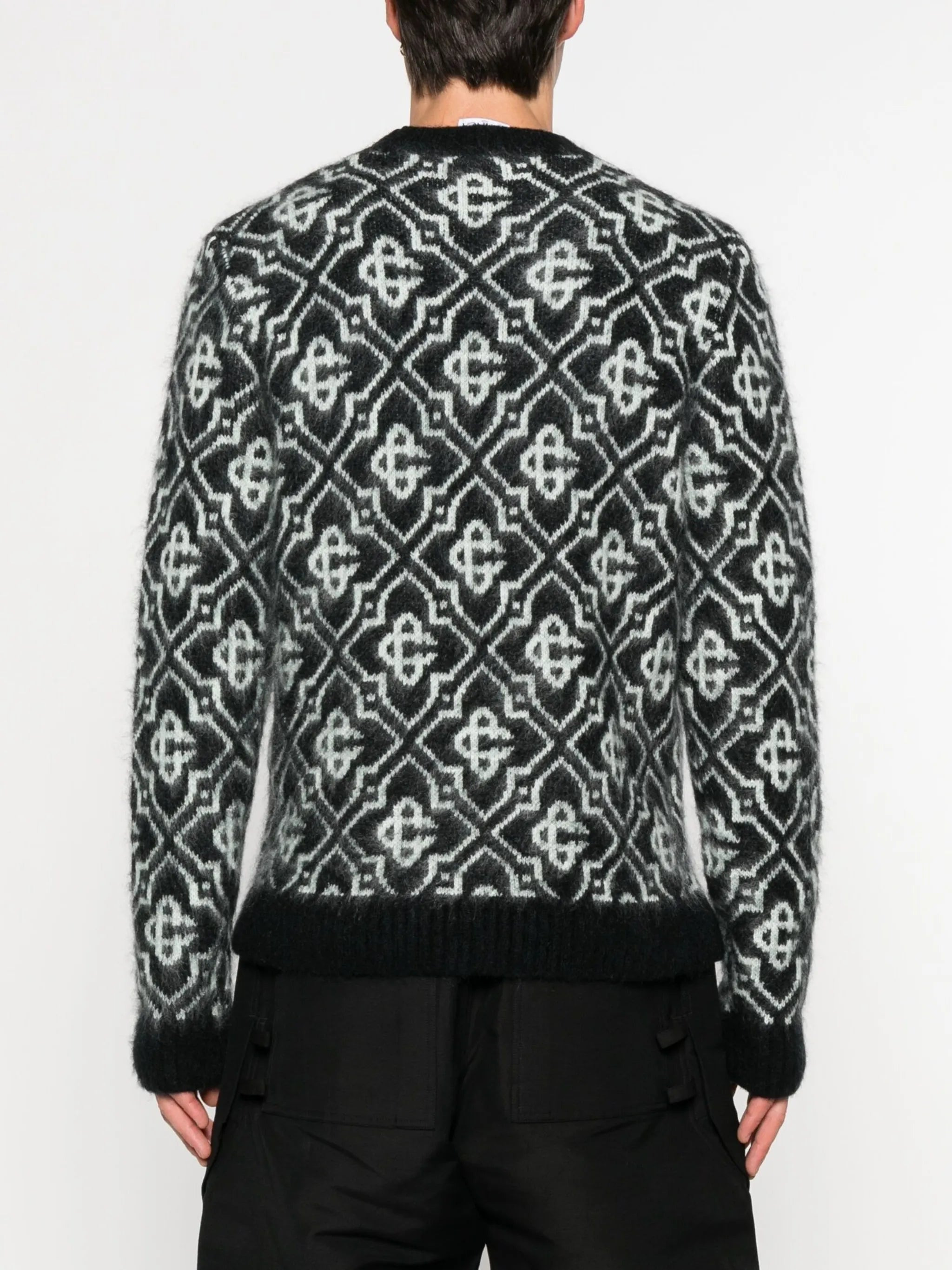 monogram-pattern knitted sweater - 4