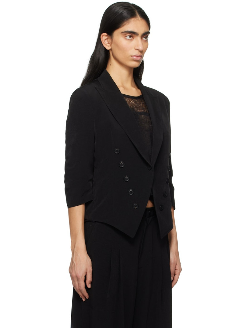 Black 3/4 Sleeve Blazer 2