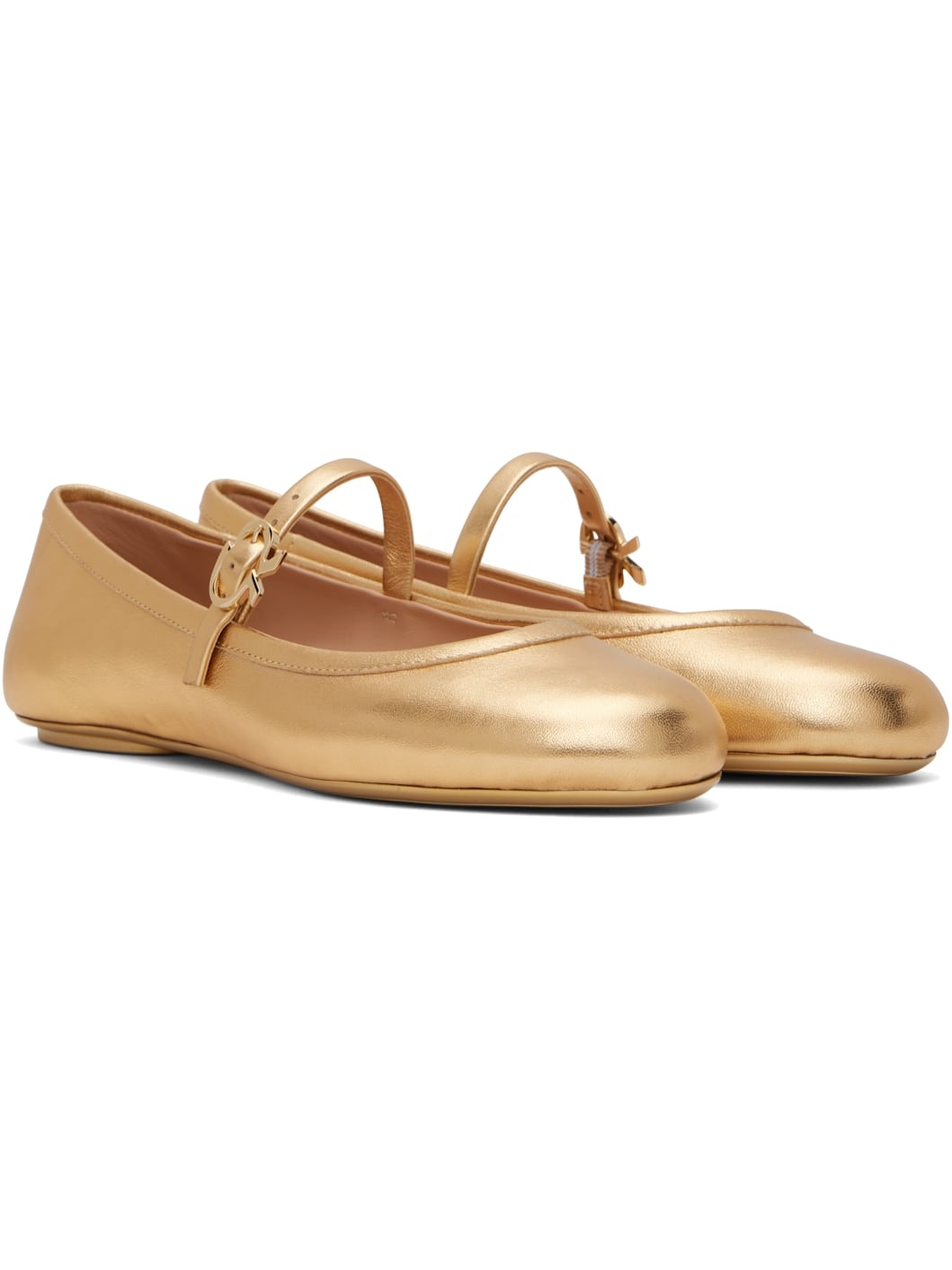 Gold Carla Ballerina Flats - 4
