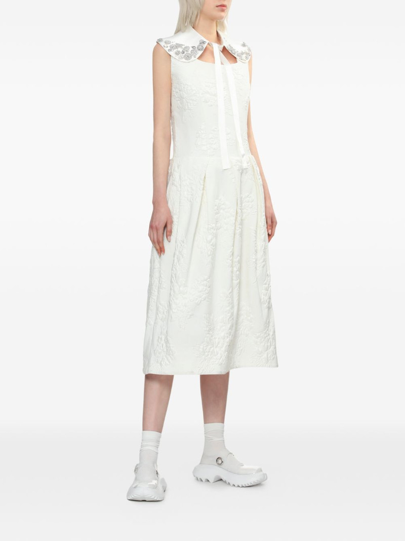 Comme des Garçons Comme des Garçons floral-embroidery pleated midi dress outlook