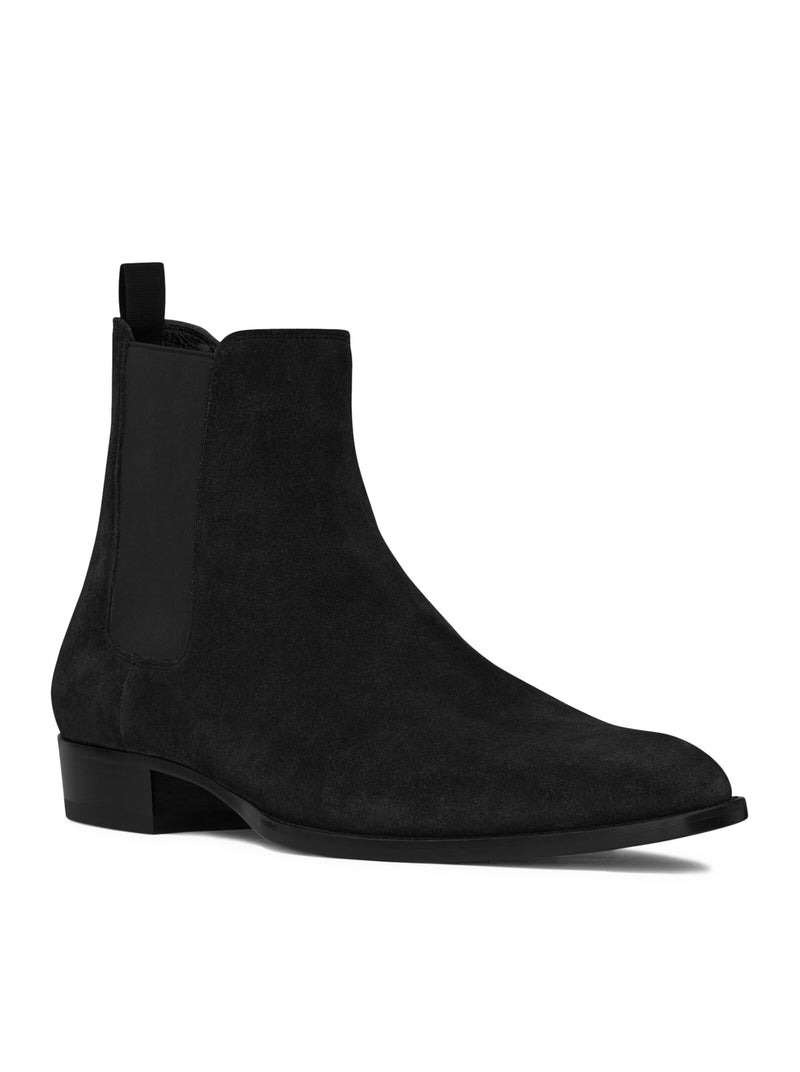 Saint Laurent Men Wyatt 30 Chelsea Black Suede Boots - 2