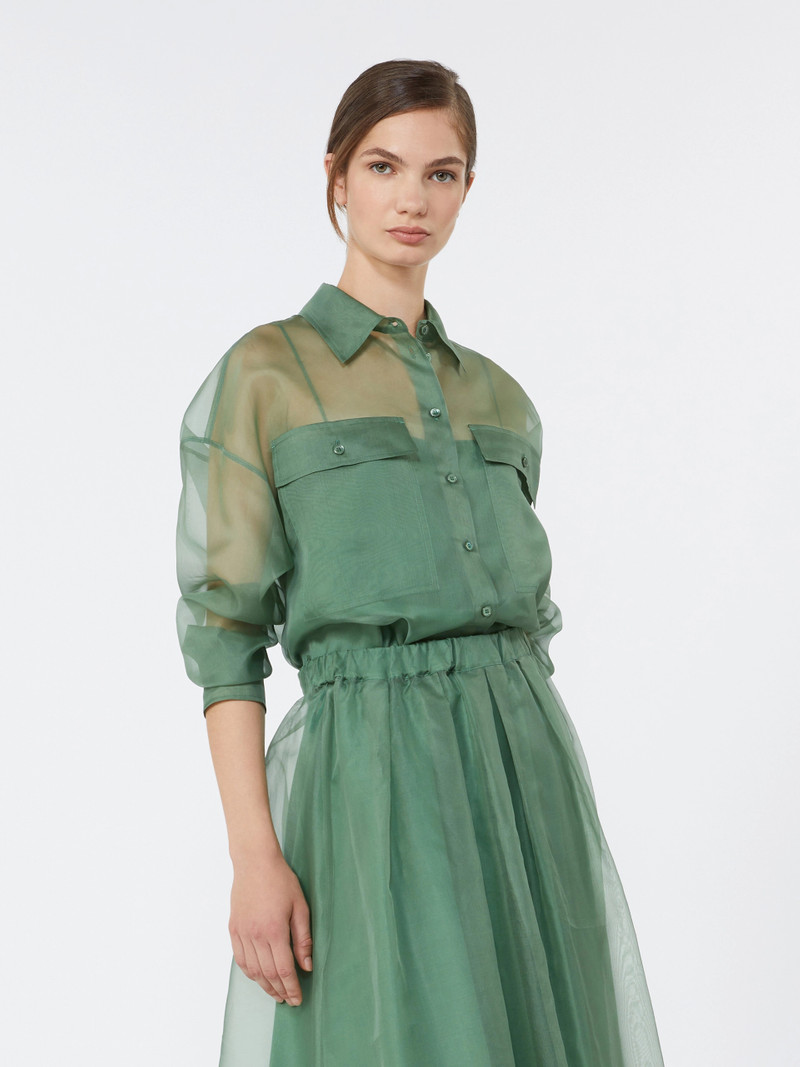 COLOMBA Silk organza shirt - GREEN 5