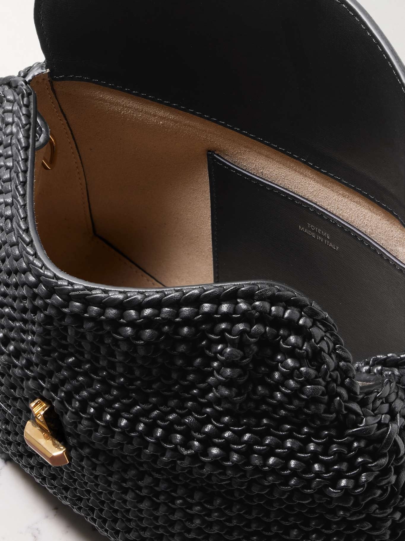 T-Lock woven leather clutch Black - 5