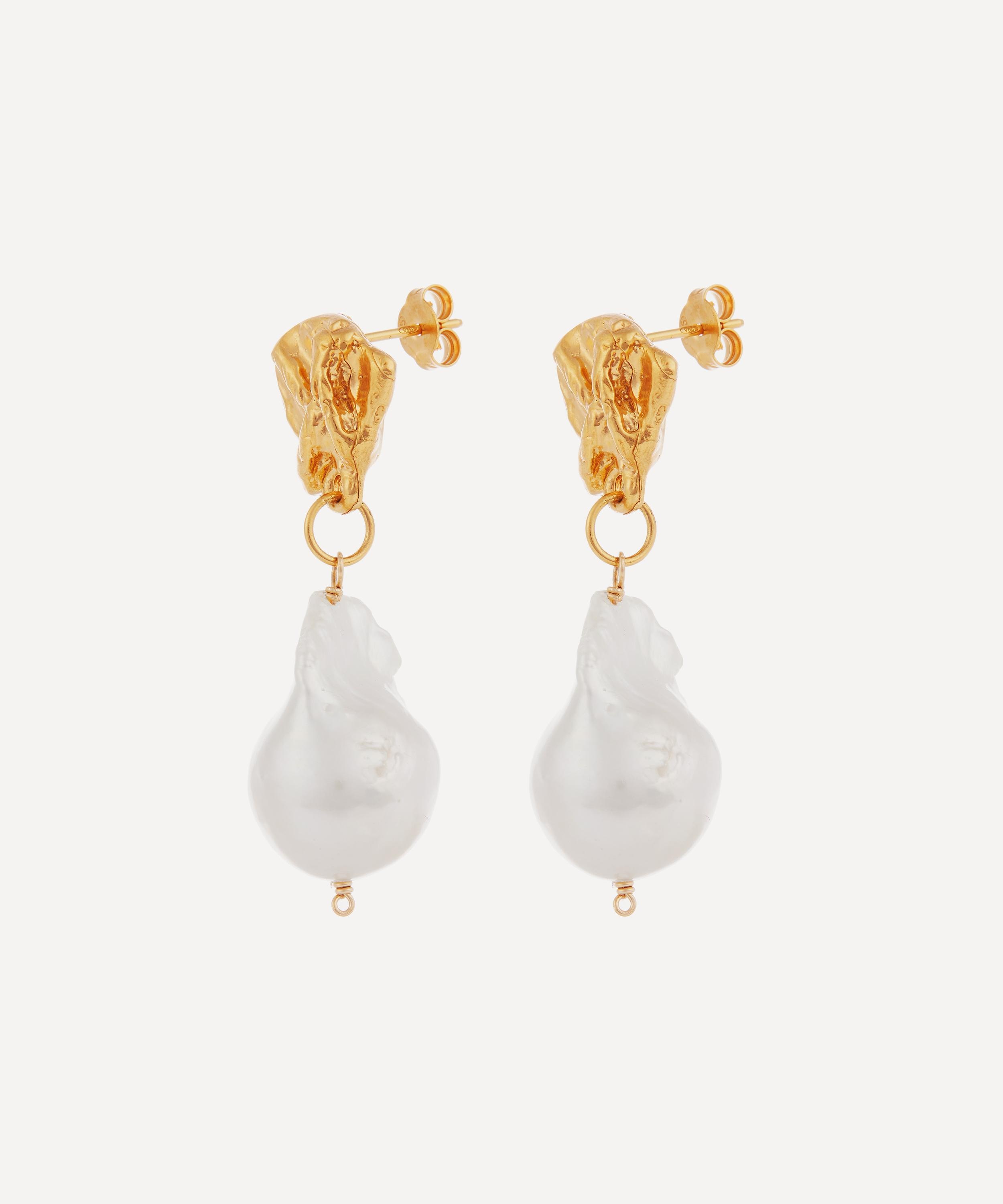 Gold-Plated The Fragment of Light Baroque Pearl Drop Earrings - 3