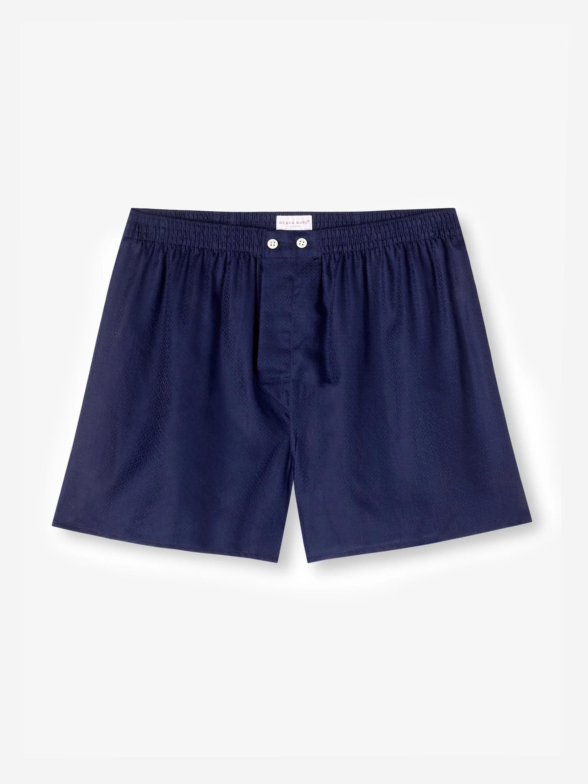 Men's Classic Fit Boxers Lombard 6 Cotton Jacquard Navy - 2