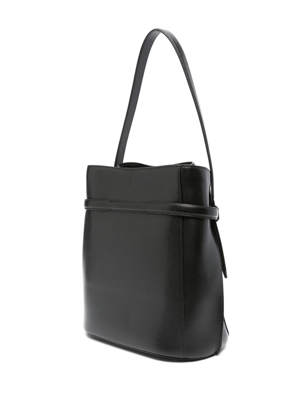 belted leather bucket bag - 2