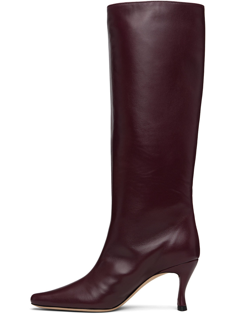 BY FAR Burgundy Stevie 42 Knee-High Boots outlook