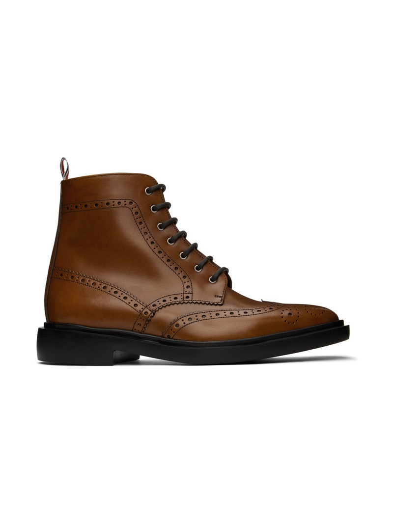 Brown Classic Wingtip Brogue Boots 1