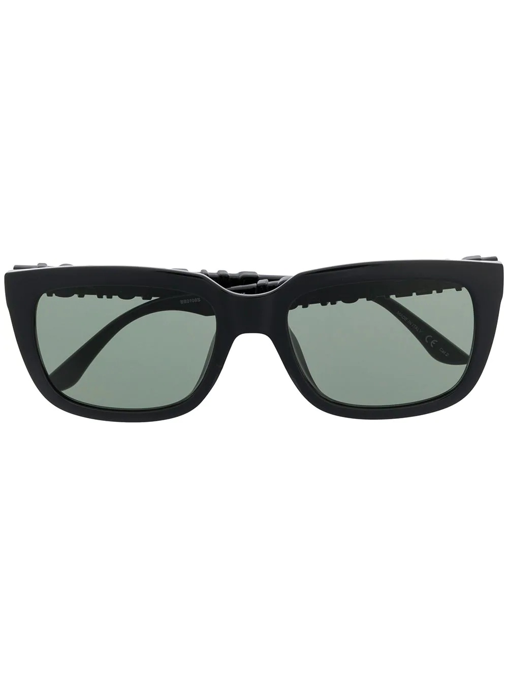 logo lettering rectangular-frame sunglasses - 1