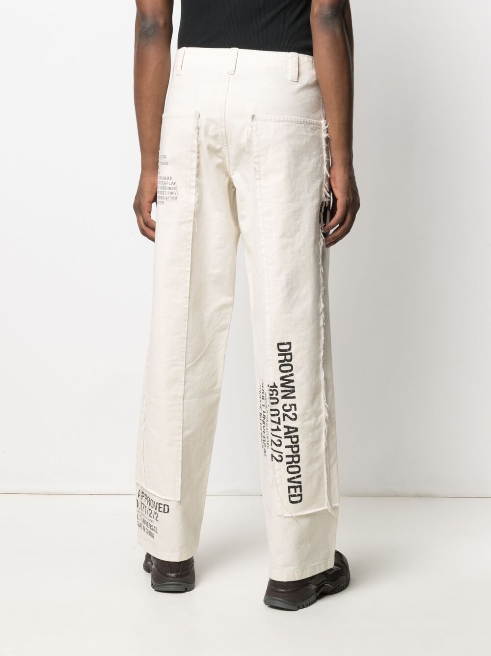 slogan-print flared trousers - 5