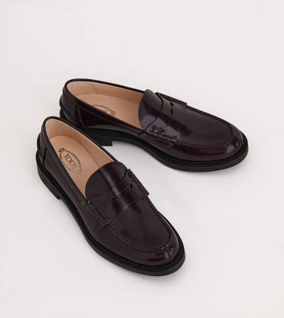 Tod's LOAFERS IN LEATHER - BURGUNDY outlook