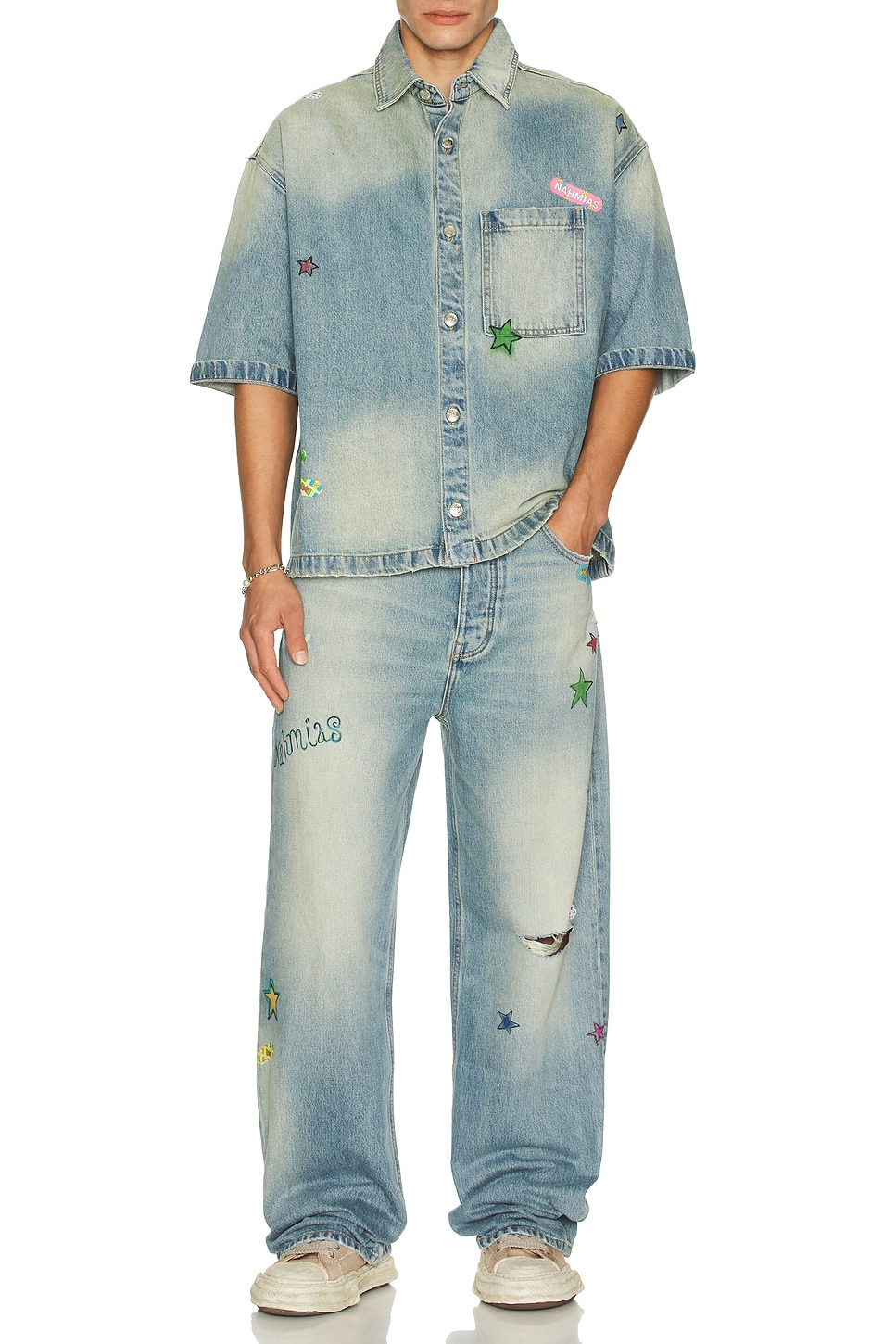 Denim Bandaid Short Sleeve Shirt - 4