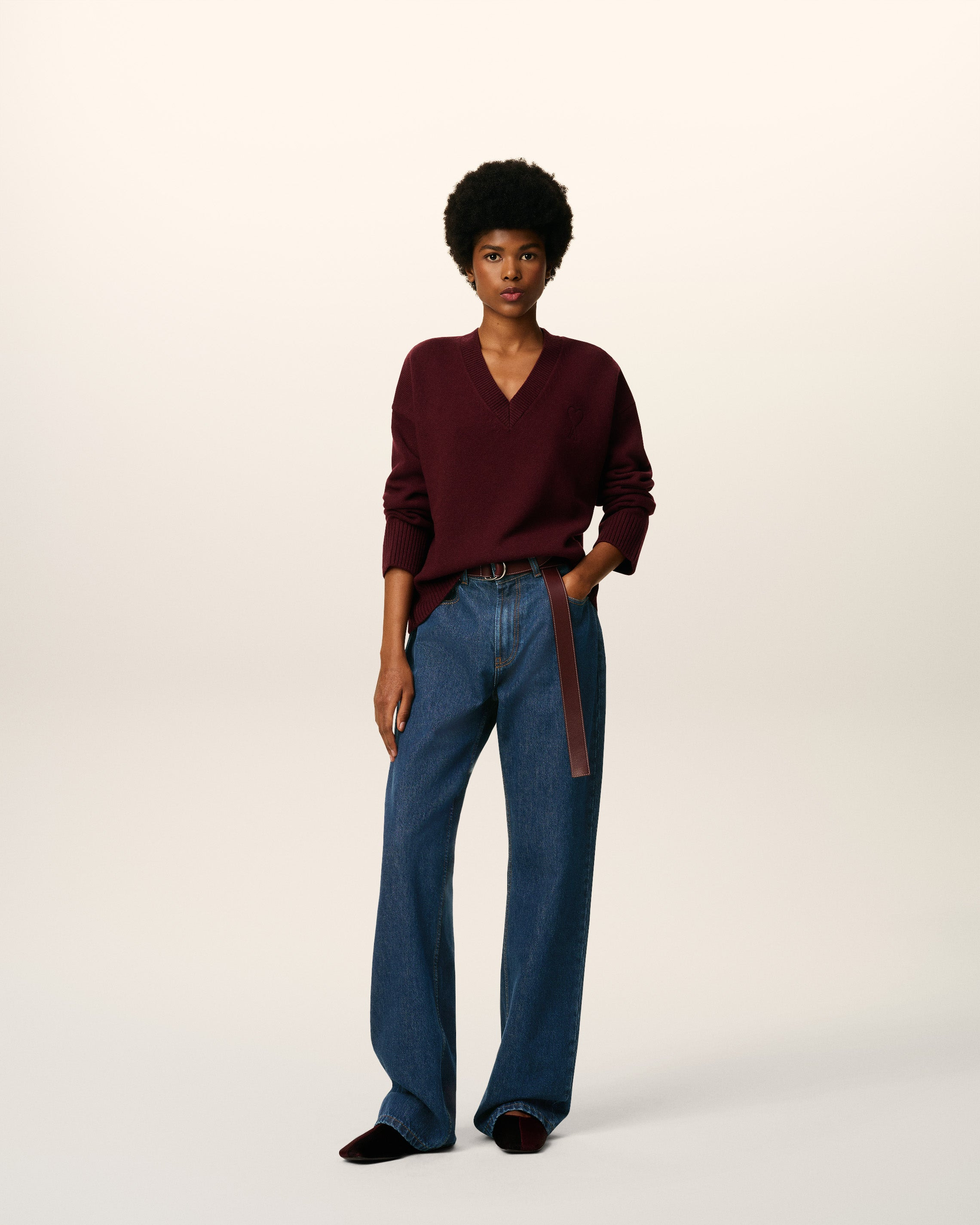BLUE COTTON LARGE FIT JEANS - 2
