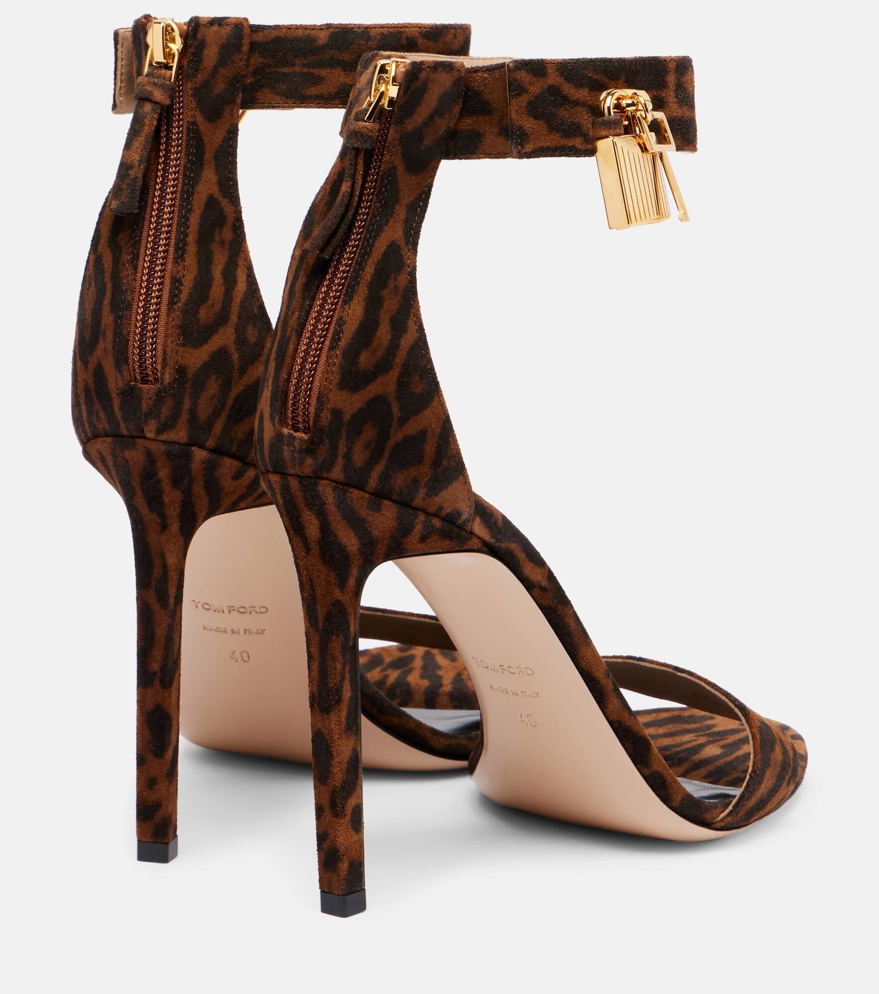 105 leopard-print leather sandals - 2