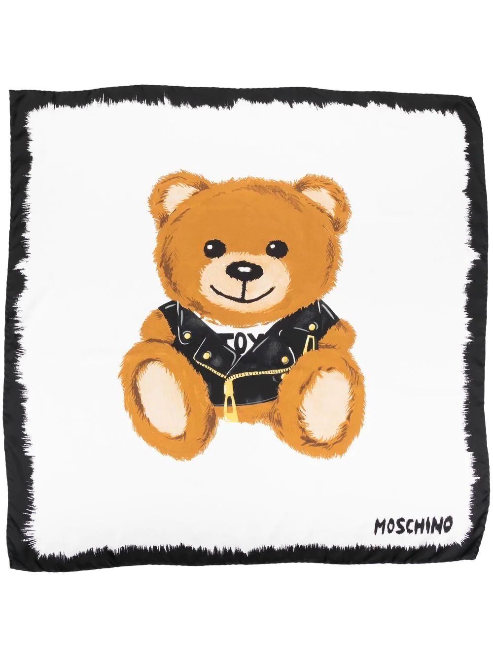 Teddy Bear-motif silk scarf - 1