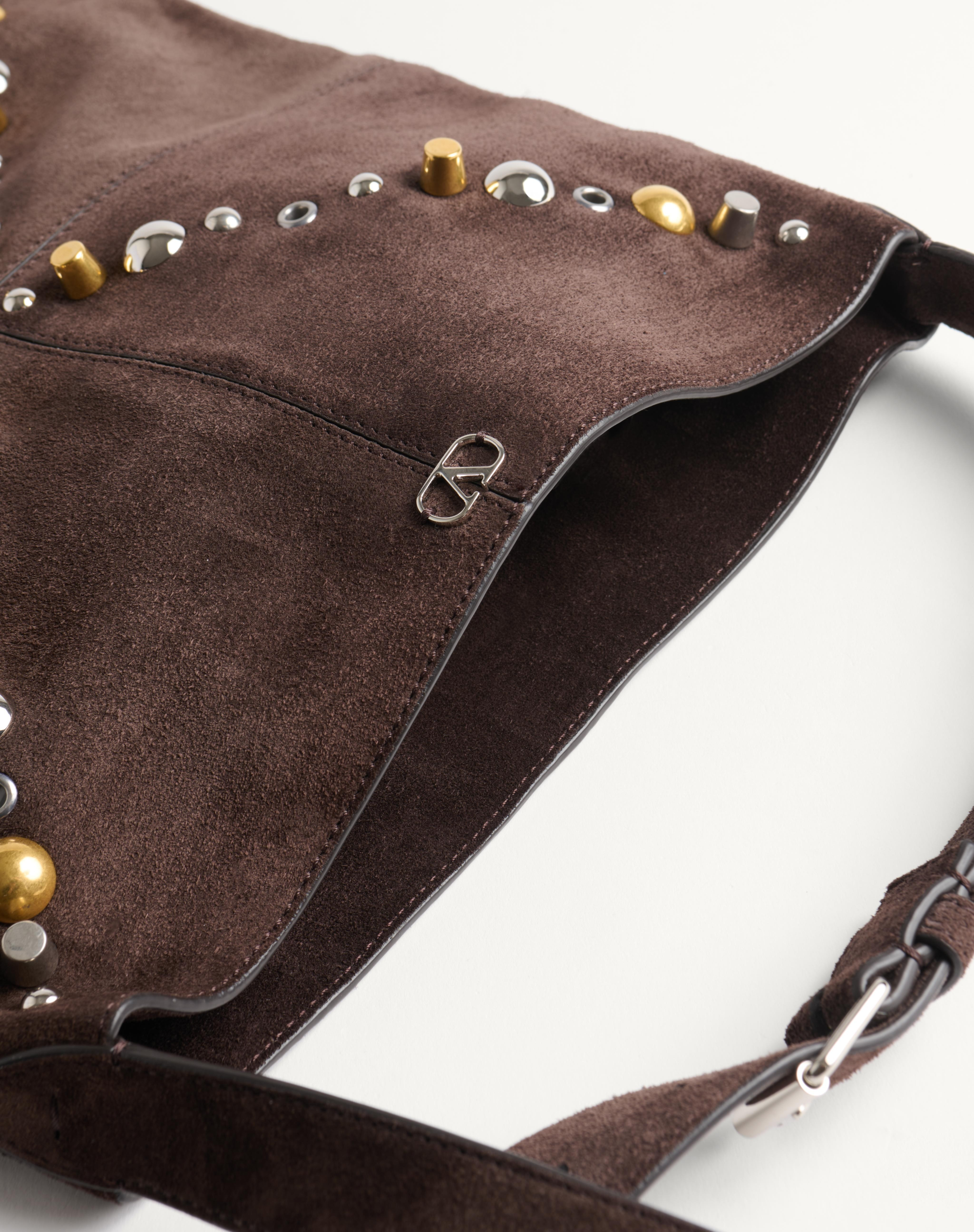 VALENTINO GARAVANI NELLCÔTE SUEDE SHOULDER BAG WITH FRINGES - 6