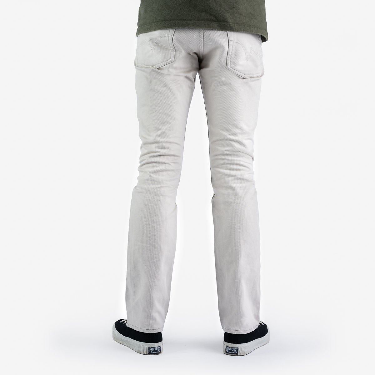 IH-555-PIQ 14oz Cotton Piqué Super Slim Cut Jeans - Ecru - 3