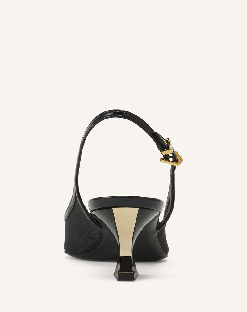 NOCTURNE SLINGBACK IN MESH AND PATENT LEATHER 7