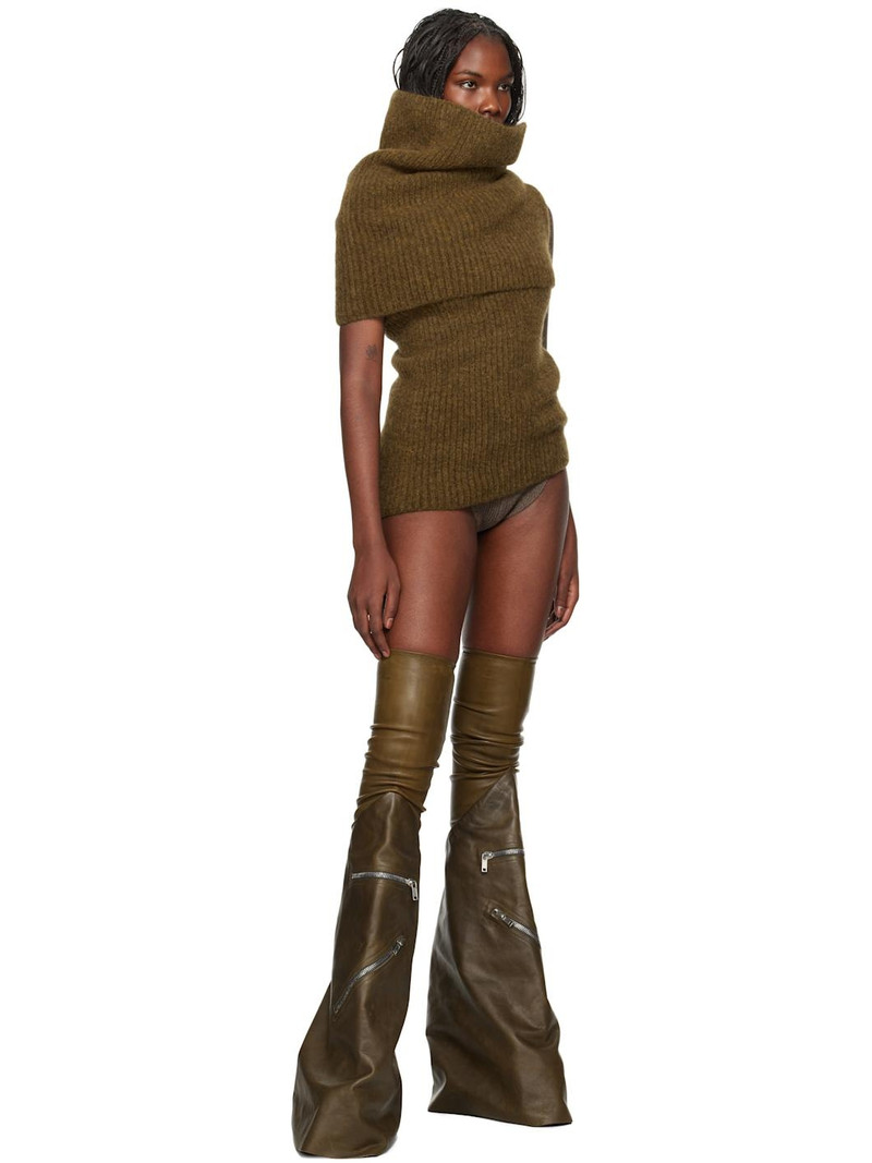 Rick Owens Tan Porterville Dbl Banded Turtleneck outlook