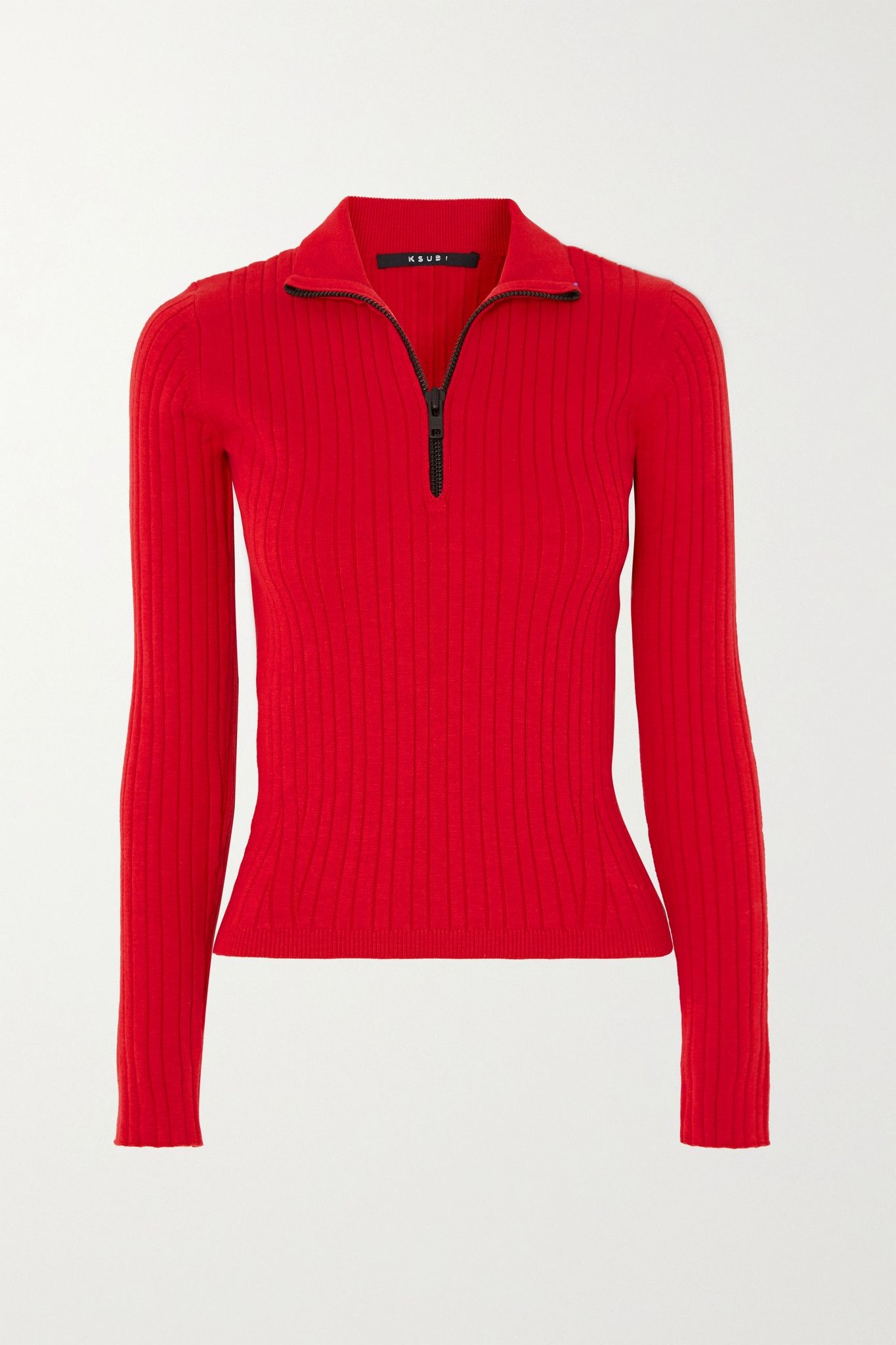 Synth ribbed cotton-blend sweater - 1