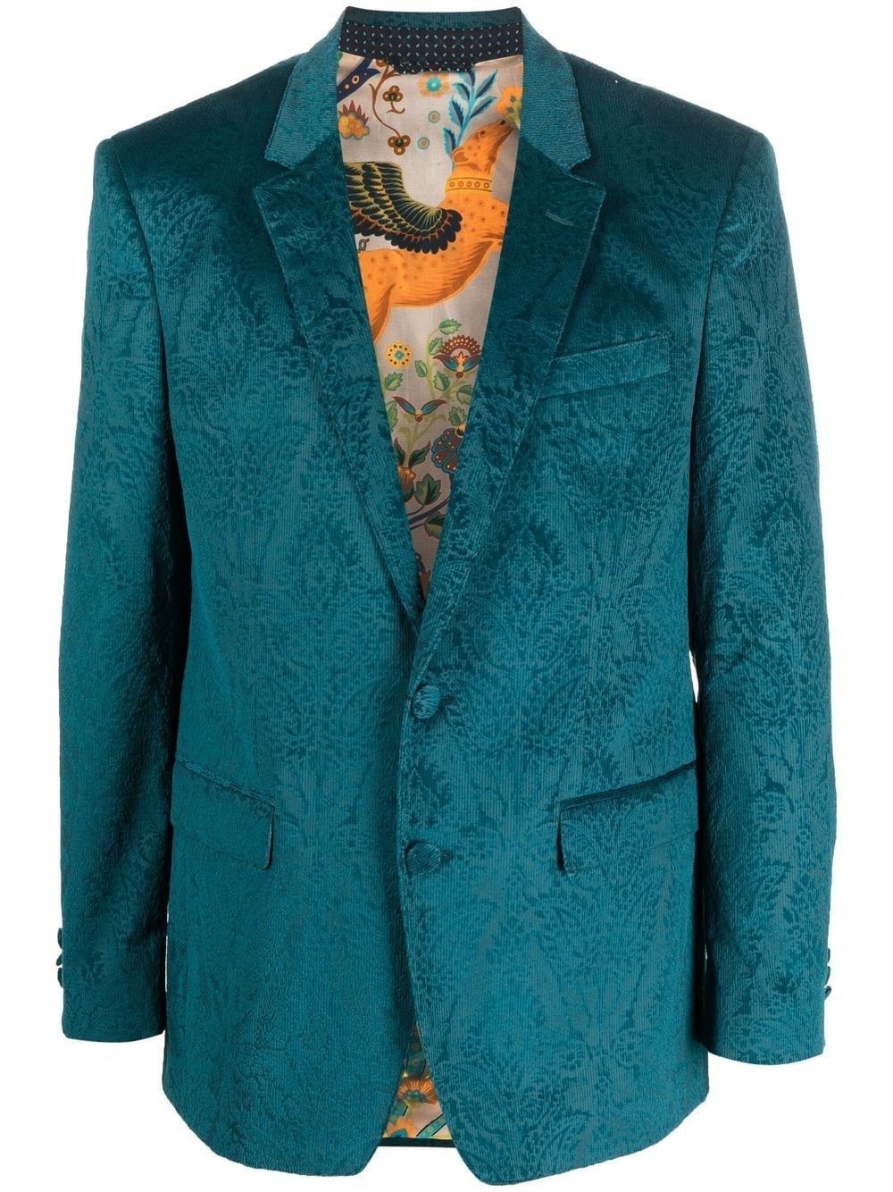 paisley-jacquard single-breasted blazer - 1