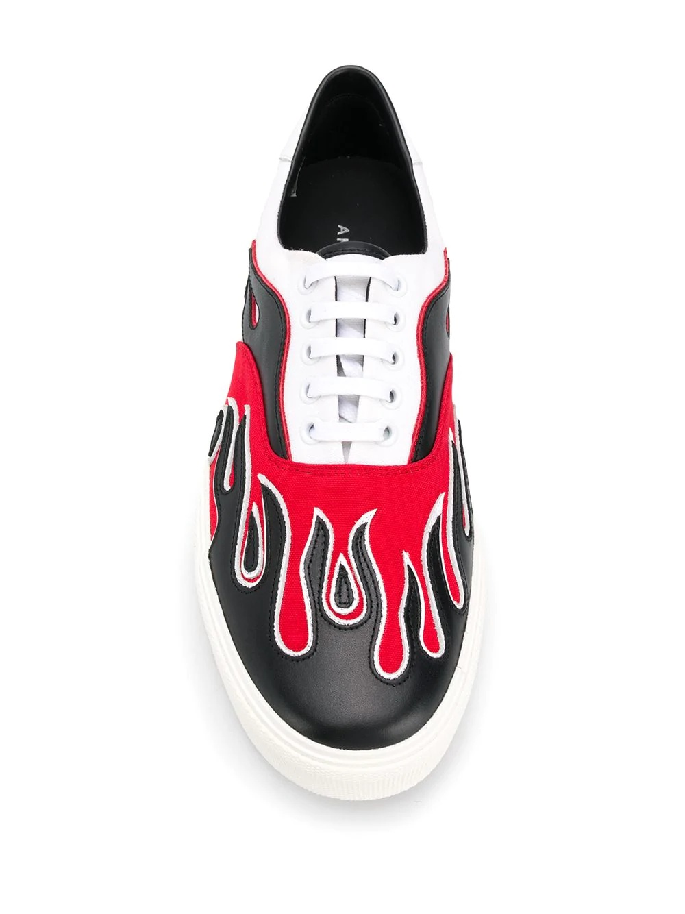 flames-appliqué low-top sneakers - 4