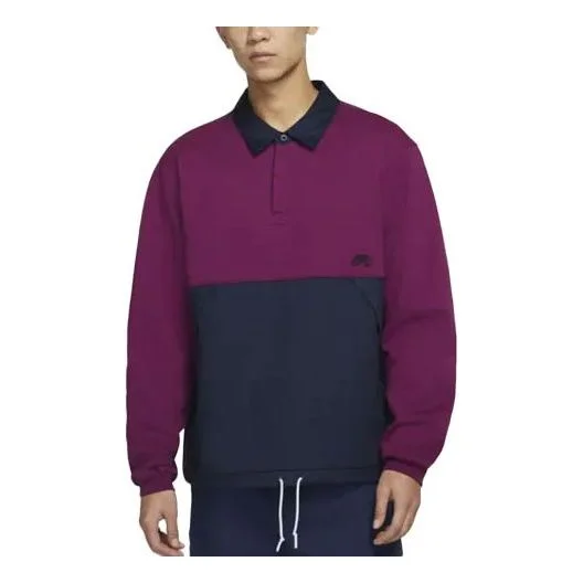 Nike Colorblock Fleece 폴로 커플 스타일 보라색 DJ6082-610 - 1