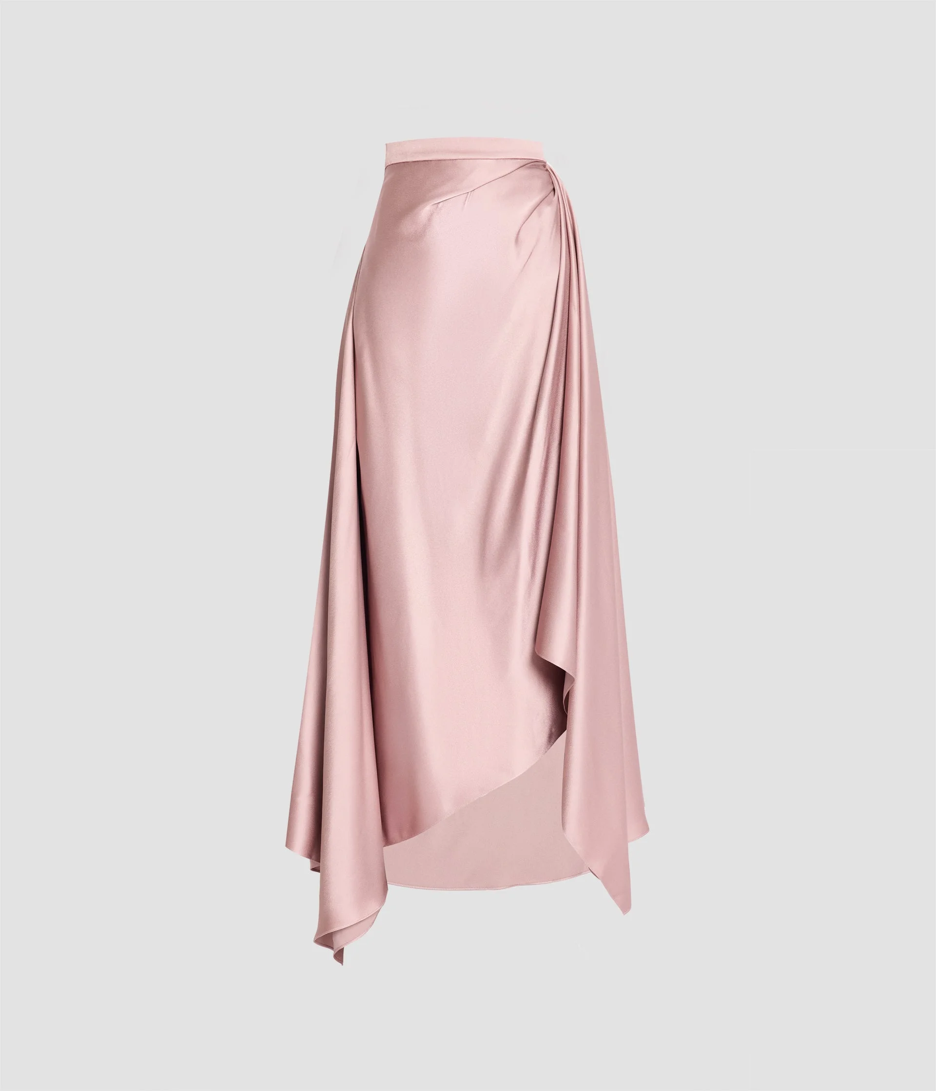 SATIN DRAPED MIDI SKIRT - 1