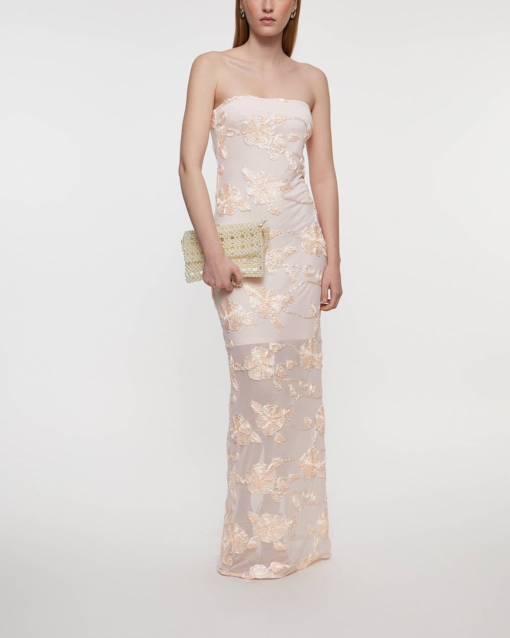 Dress Flower Mesh Tube  Pink - 3