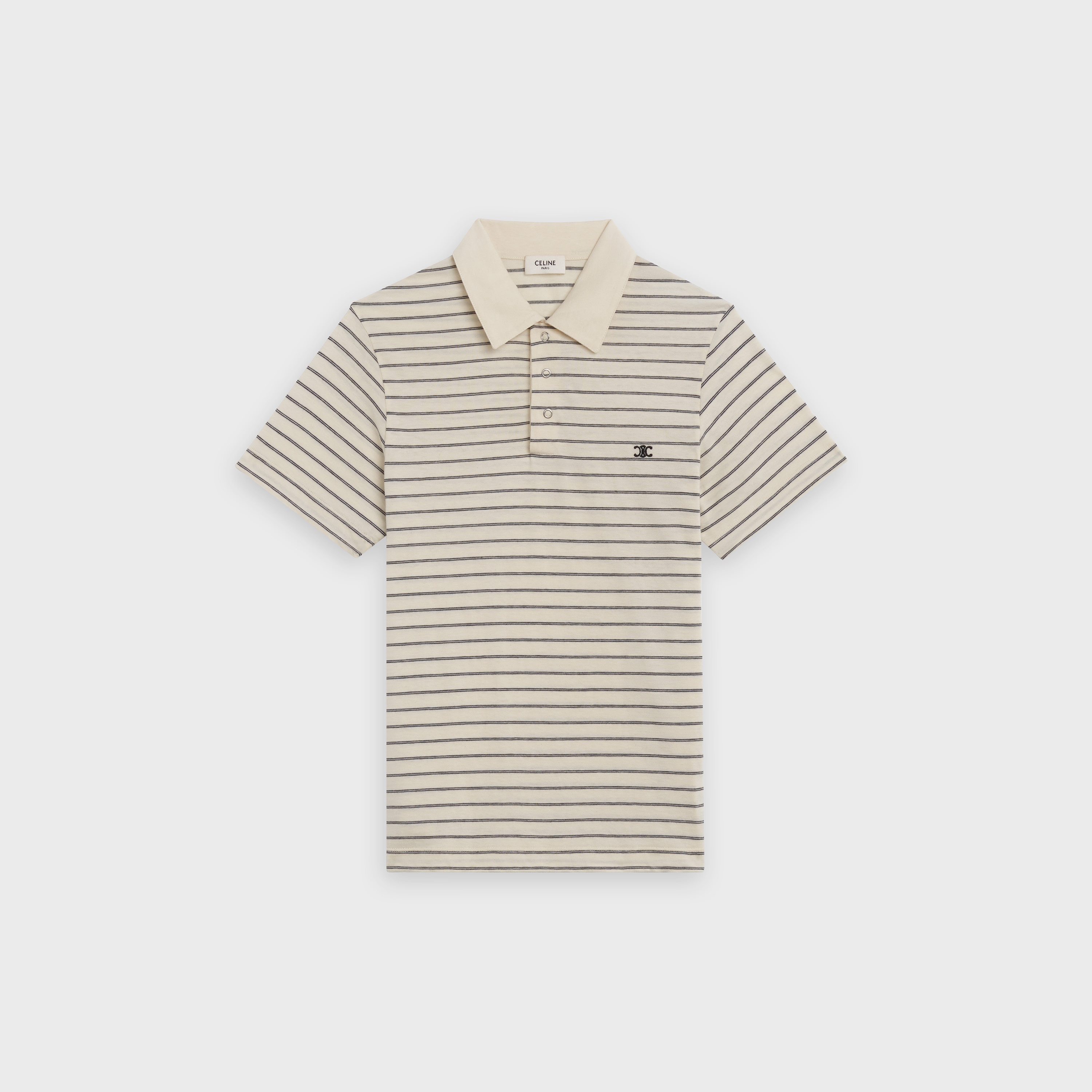 'TRIOMPHE' POLO IN STRIPED COTTON - 1