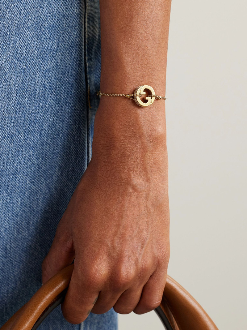 GUCCI Blondie gold-tone crystal bracelet Gold outlook