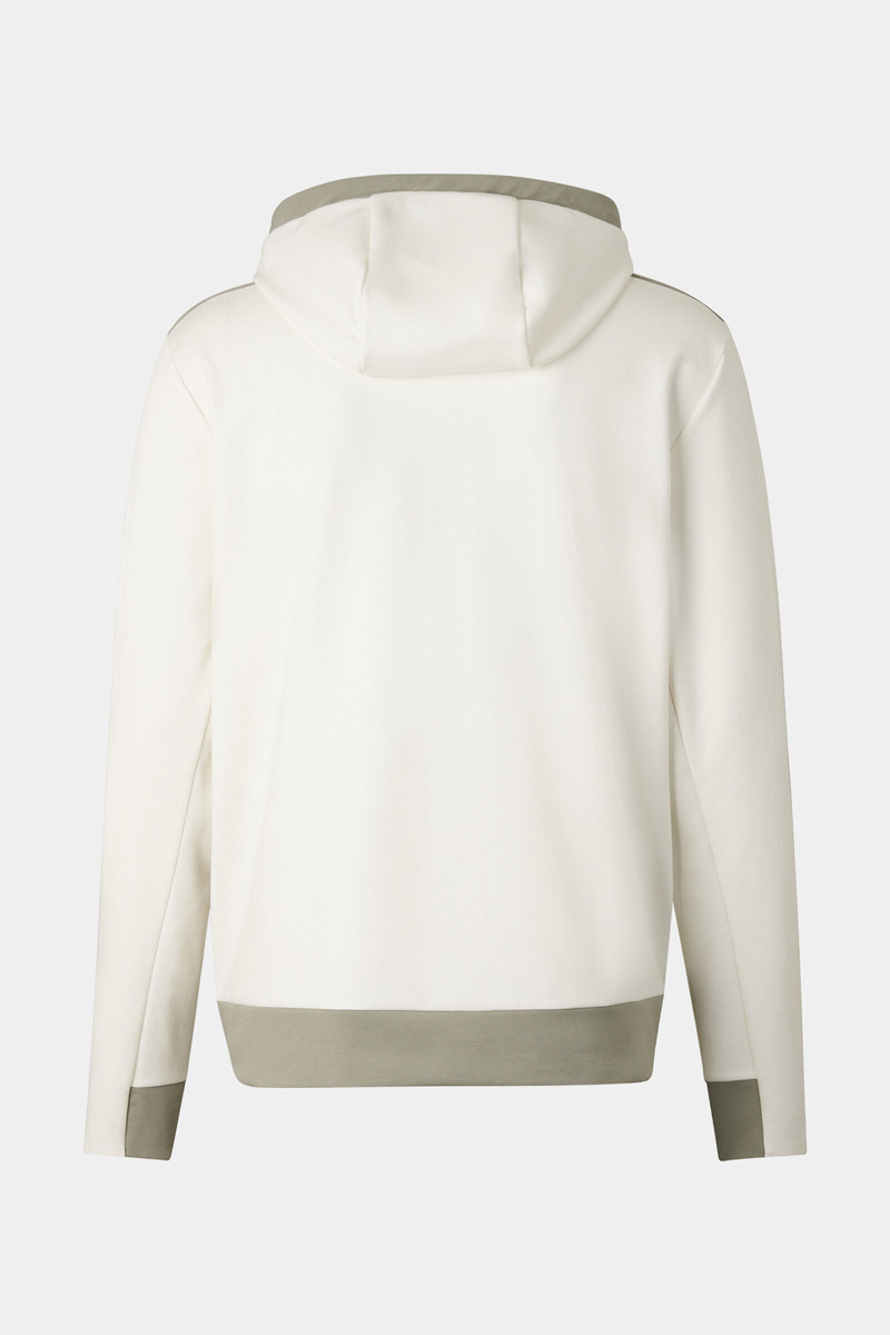 BOGNER Ernesto jersey jacket in Off-white/khaki outlook