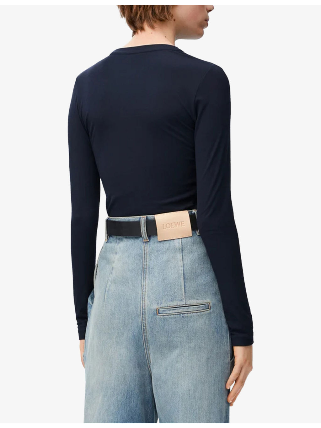 Long-Sleeve Crewneck Jersey Top - 4