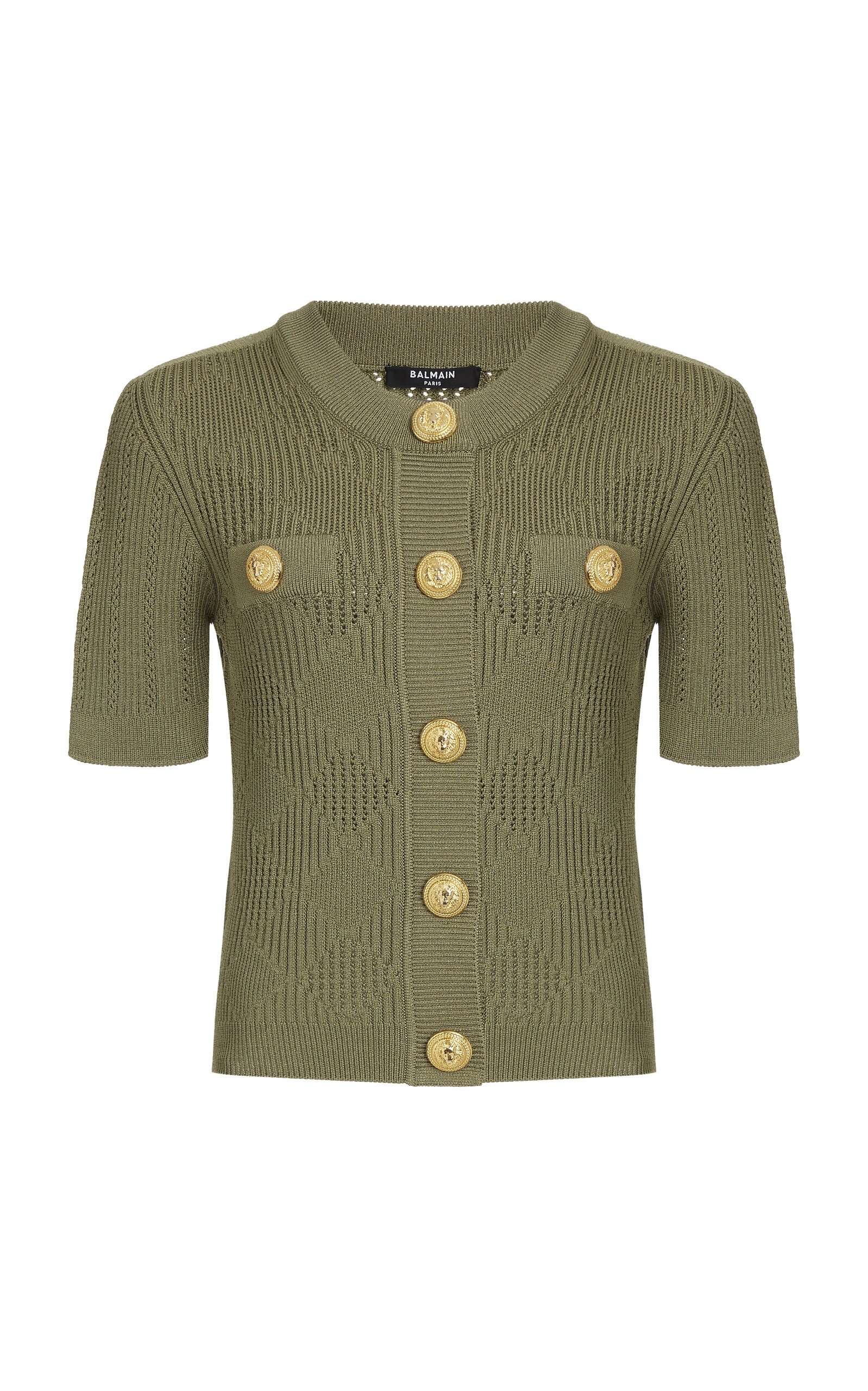 Vichy-Knit Cardigan green - 1