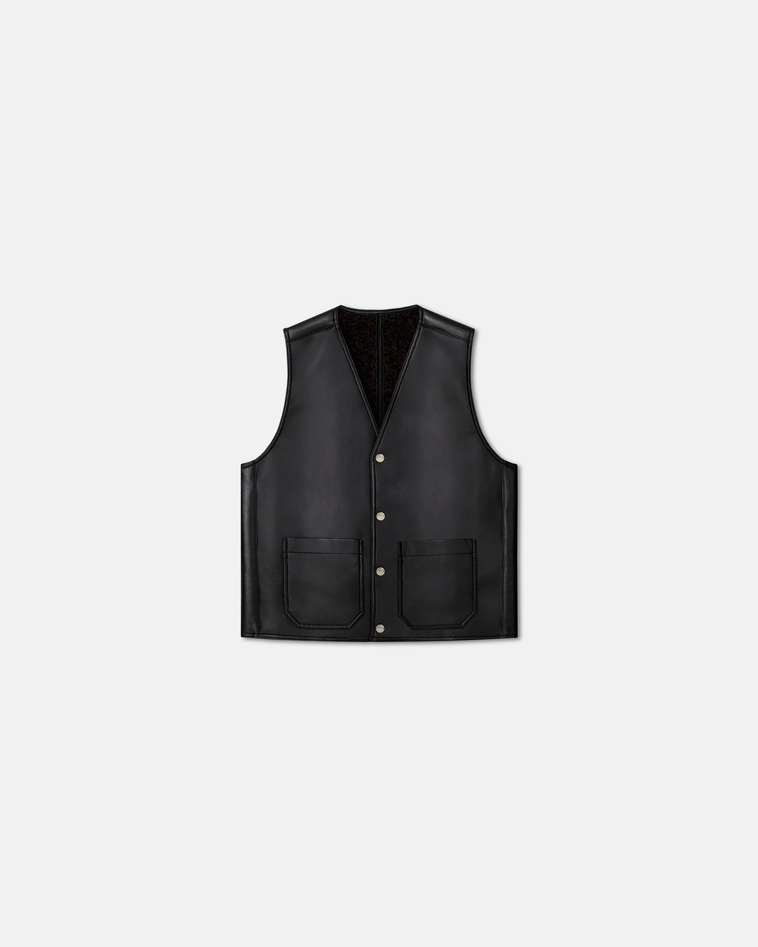 Regenerated Leather Vest - 1