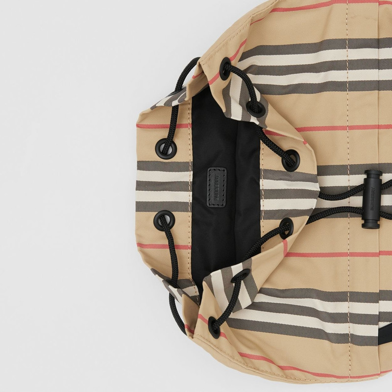 Icon Stripe Nylon Drawcord Pouch 4