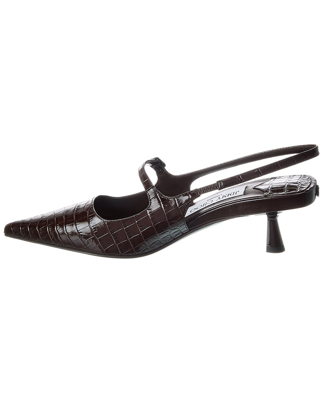 Jimmy Choo Didi 45 Croc-Embossed Leather Slingback Pump - 2