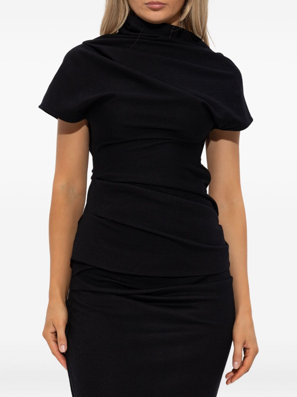 draped wool top - 3