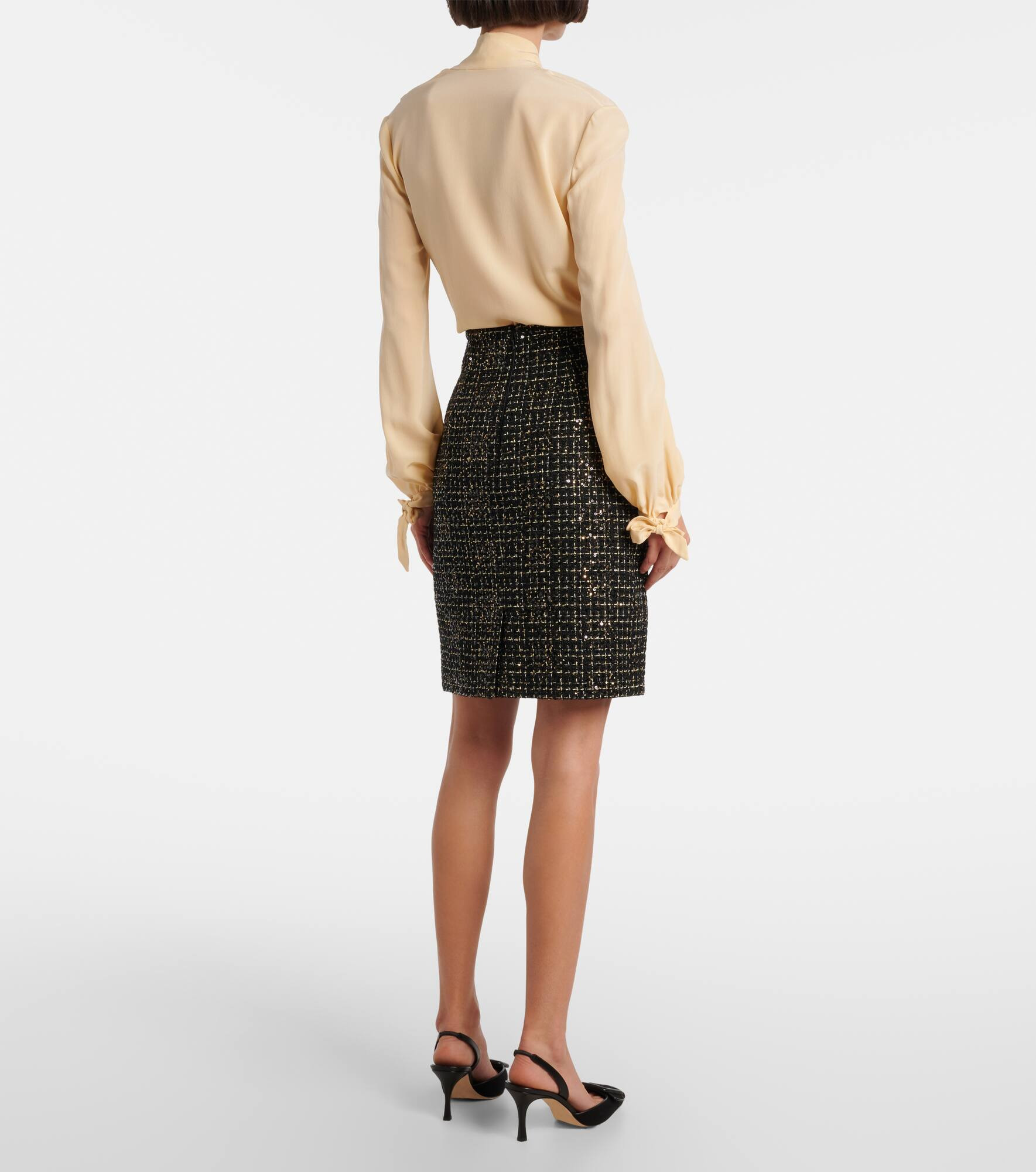 Ayaka sequined tweed pencil skirt - 3