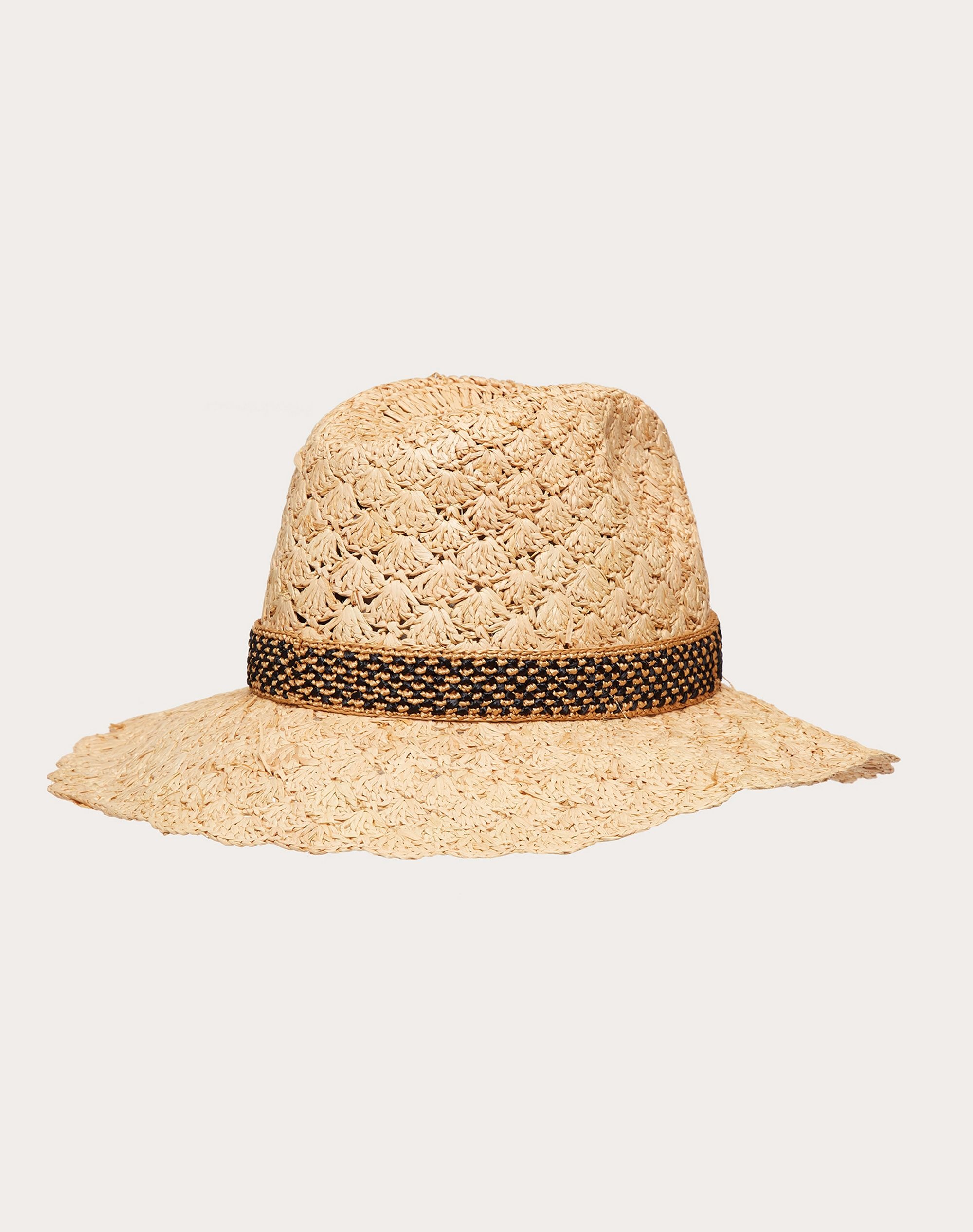 BORSALINO X VALENTINO - Raffia crochet hat with Valentino-embroidered ribbon - 3