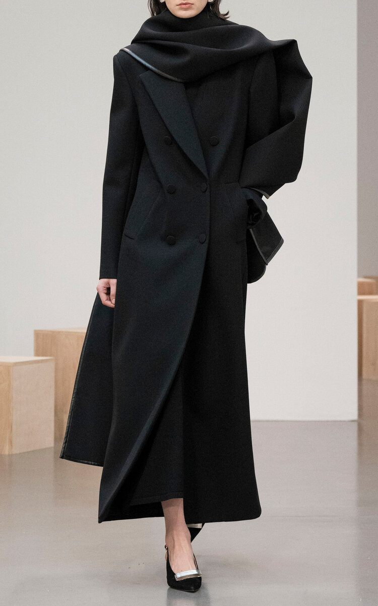 The Demi Double Breasted Virgin Wool Coat black - 2