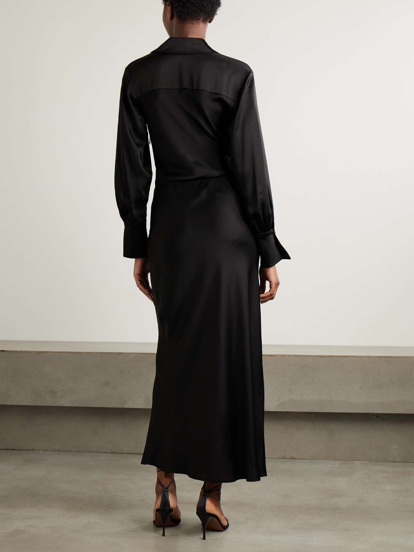 Talita draped wrap-effect satin midi dress - 3