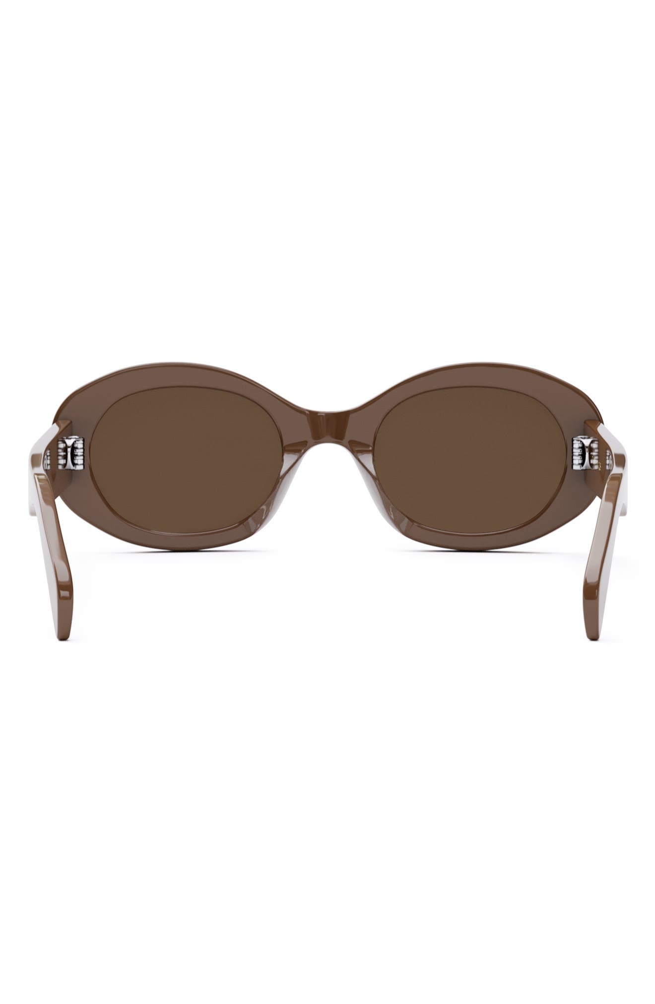 CELINE Triomphe 52mm Oval Sunglasses in Shiny Light Brown at Nordstrom - 3