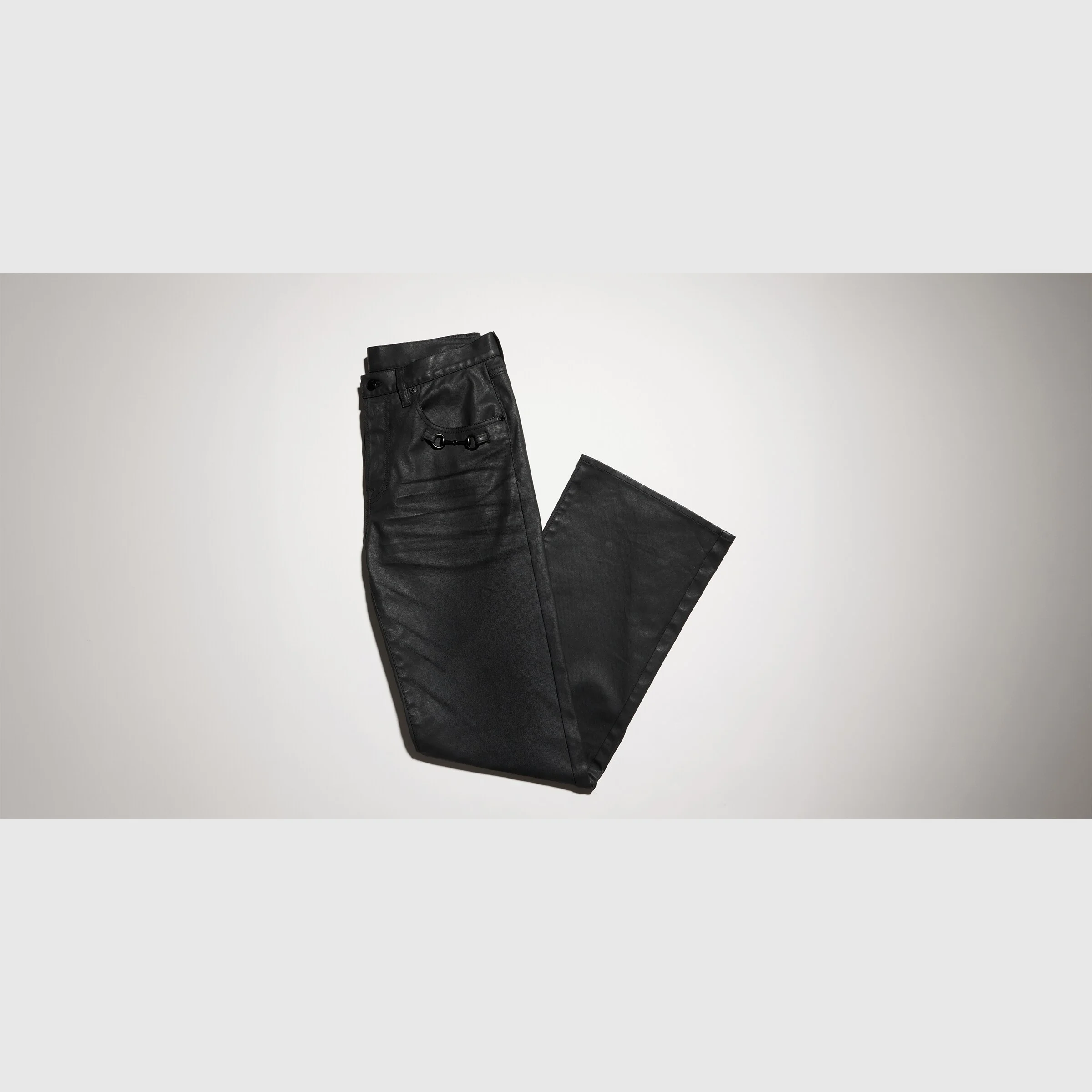 Flared coated cotton twill denim pants - 1
