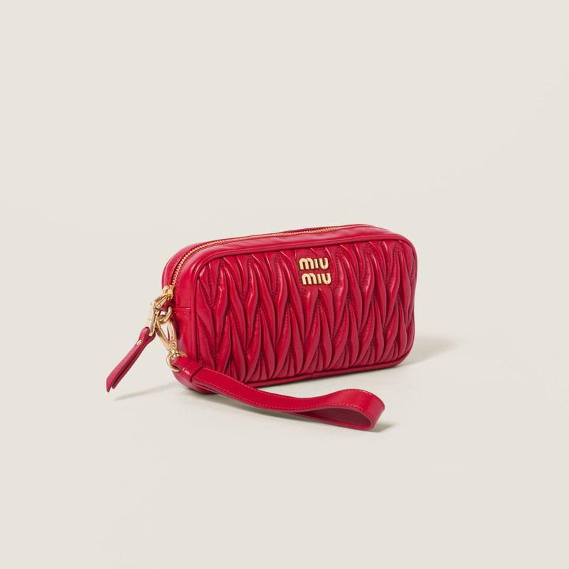 Miu Miu Matelassé nappa leather pouch outlook
