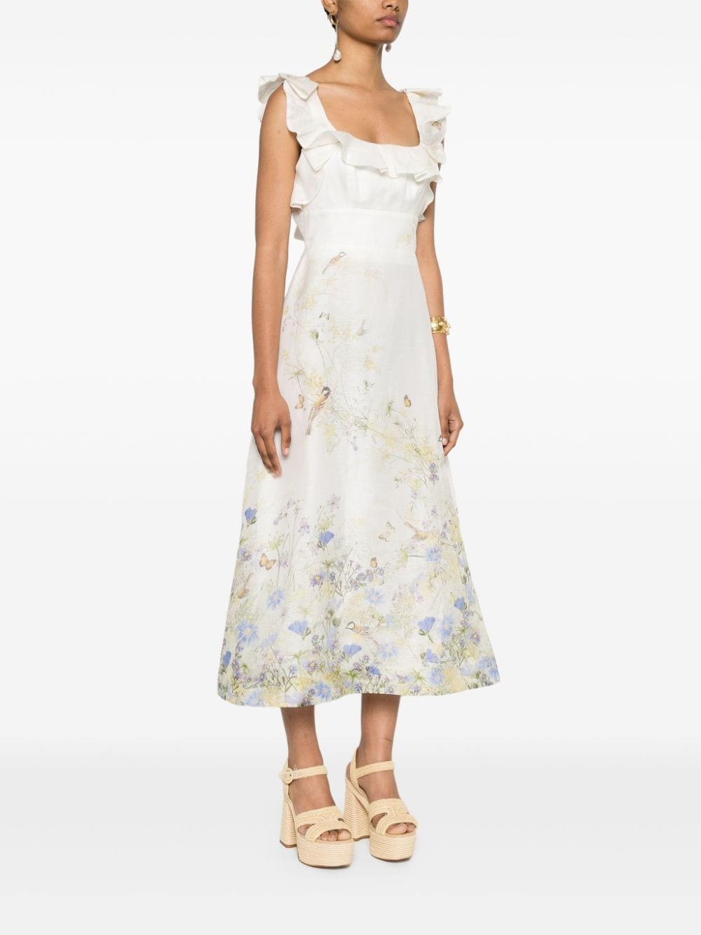 Harmony botanical-print midi dress - 3