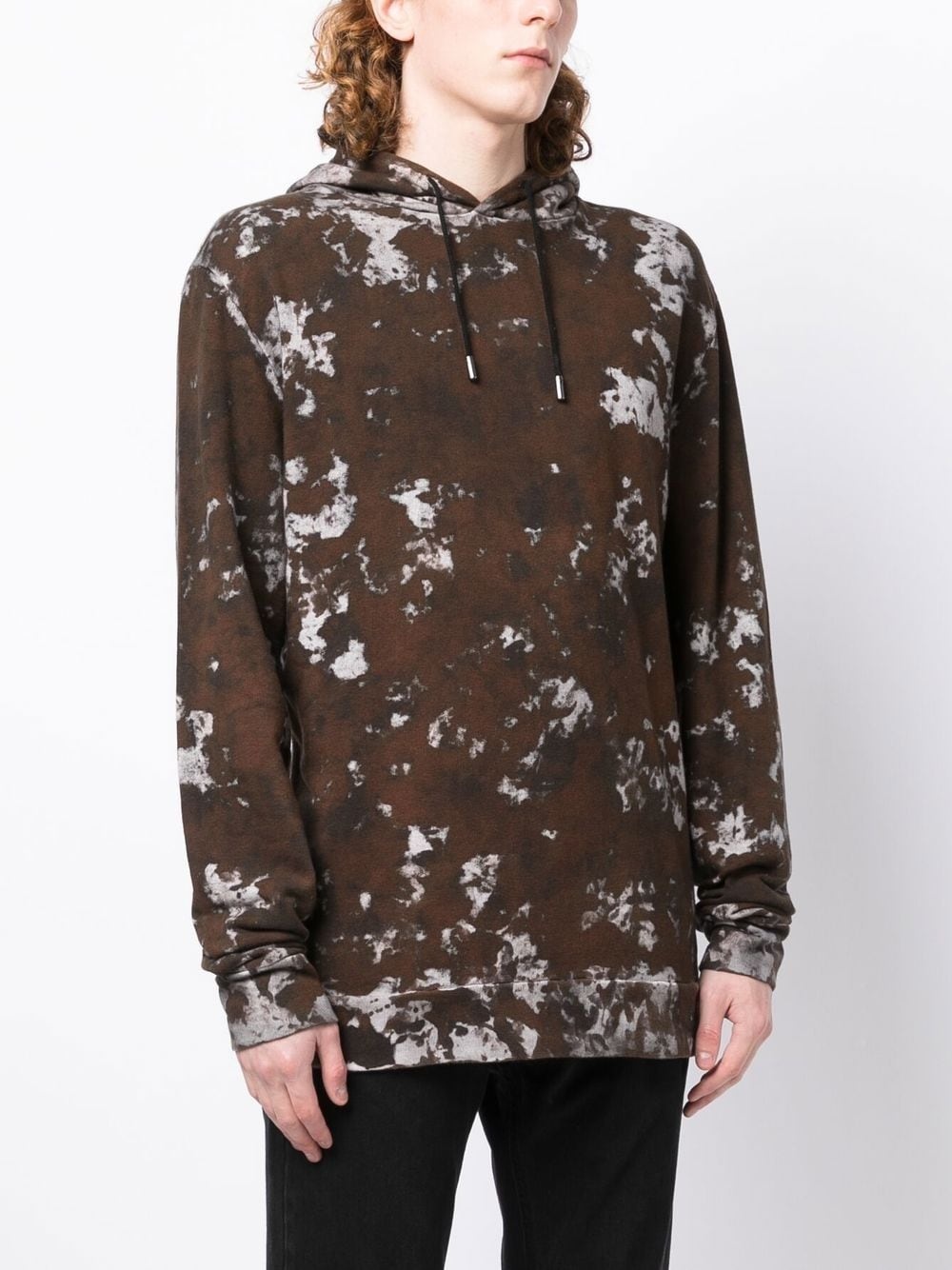 marbled long-sleeve hoodie - 3
