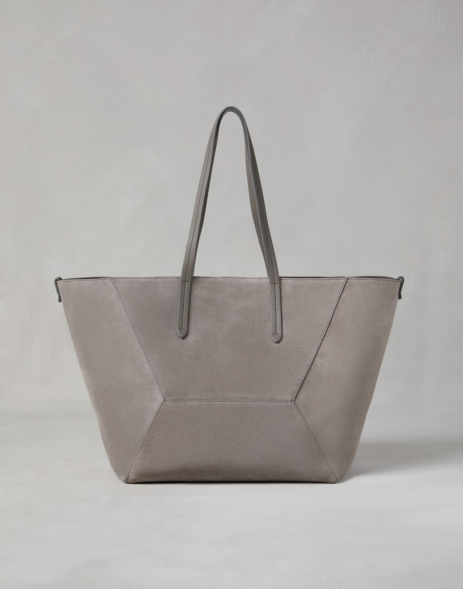 Suede shopper bag with monili - 1