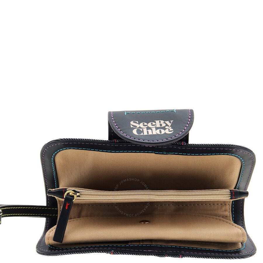 See By Chloe Laetizia Long Folded Denim Wallet - 4